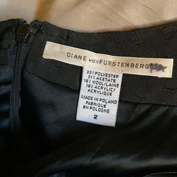 Diane Von Furstenberg Tonia Black Midi Dress size 2 - Picture 4 of 9